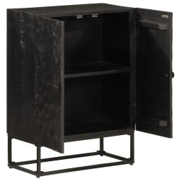 vidaXL Dressoir 55x30x76 cm massief mangohout en ijzer zwart