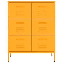 vidaXL Ladekast 80x35x101,5 cm staal mosterdgeel