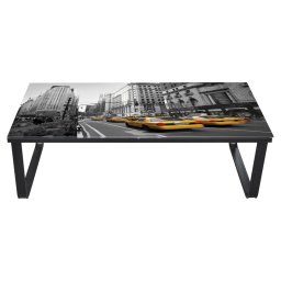 vidaXL Salontafel met glazen tafelblad rechthoekig
