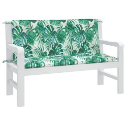 vidaXL Tuinbankkussens 2 st bladpatroon 120x50x7 cm oxford stof