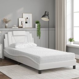 vidaXL Bed "Viana" met matras kunstleer wit 100x200 cm