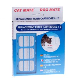 - Vervangingsfilter (2 stuks) - Dog Mate Drinkfontein, 6 Liter