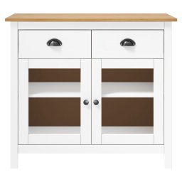 vidaXL Dressoir Hill Range 90x40x80 cm massief grenenhout wit