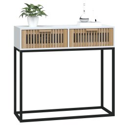 vidaXL Wandtafel 80x30x75 cm bewerkt hout en ijzer wit