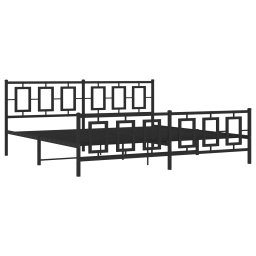 vidaXL Bedframe met hoofd- en voeteneinde metaal zwart 193x203 cm