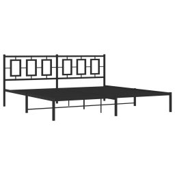 vidaXL Bedframe met hoofdbord metaal zwart 193x203 cm