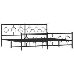 vidaXL Bedframe met hoofd- en voeteneinde metaal zwart 193x203 cm