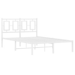 vidaXL Bedframe met hoofdbord metaal wit 120x190 cm