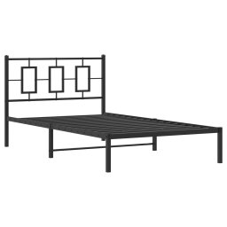 vidaXL Bedframe met hoofdbord metaal zwart 107x203 cm