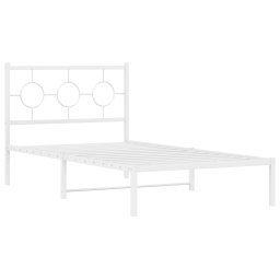 vidaXL Bedframe met hoofdbord metaal wit 100x200 cm
