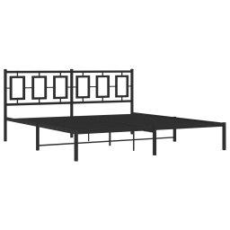 vidaXL Bedframe met hoofdbord metaal zwart 183x213 cm