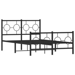 vidaXL Bedframe met hoofd- en voeteneinde metaal zwart 120x190 cm