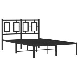 vidaXL Bedframe met hoofdbord metaal zwart 120x200 cm