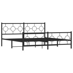 vidaXL Bedframe met hoofd- en voeteneinde metaal zwart 183x213 cm
