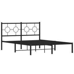 vidaXL Bedframe met hoofdbord metaal zwart 140x200 cm