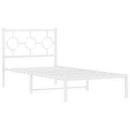 vidaXL Bedframe met hoofdbord metaal wit 90x200 cm