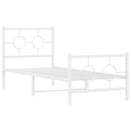 vidaXL Bedframe met hoofd- en voeteneinde metaal wit 80x200 cm