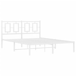 vidaXL Bedframe met hoofdbord metaal wit 135x190 cm