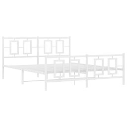 vidaXL Bedframe met hoofd- en voeteneinde metaal wit 150x200 cm