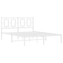 vidaXL Bedframe met hoofdbord metaal wit 140x200 cm