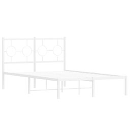 vidaXL Bedframe met hoofdbord metaal wit 120x190 cm