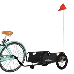 vidaXL Fietstrailer oxford stof en ijzer zwart