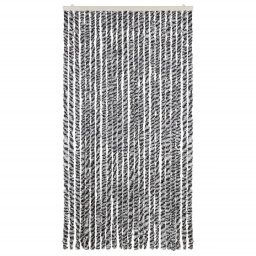 vidaXL Vliegengordijn 100x200 cm chenille grijs en zwart-wit