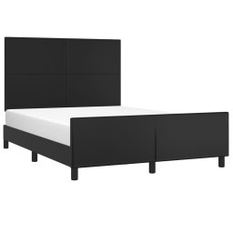 vidaXL Bedframe met hoofdeind kunstleer zwart 140x190 cm