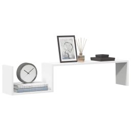 vidaXL Wandschappen 2 st 100x15x20 cm bewerkt hout wit