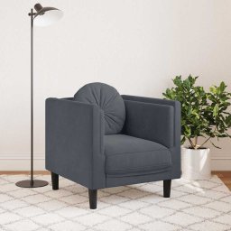 vidaXL Fauteuil met kussens fluweel donkergrijs