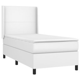 vidaXL Boxspring met matras kunstleer wit 90x190 cm