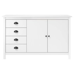 vidaXL Dressoir Hill 130x40x80 cm massief grenenhout wit