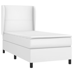 vidaXL Boxspring met matras kunstleer wit 90x200 cm