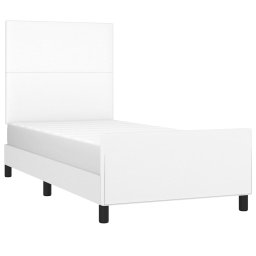 vidaXL Bedframe met hoofdbord kunstleer wit 90x200 cm