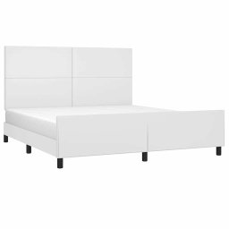 vidaXL Bedframe met hoofdbord kunstleer wit 180x200 cm