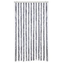 vidaXL Vliegengordijn 118x220 cm chenille grijs en wit