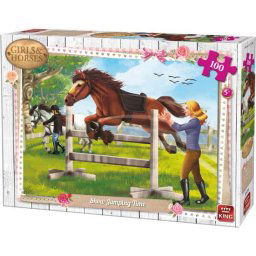King Girls & Horses Show Jumping Time puzzel 100 stukjes Paardenspringen
