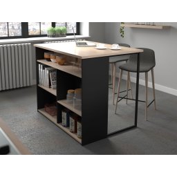 Keukeneiland BRUNKA zwart/jackson eik