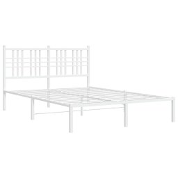 vidaXL Bedframe met hoofdbord metaal wit 140x200 cm