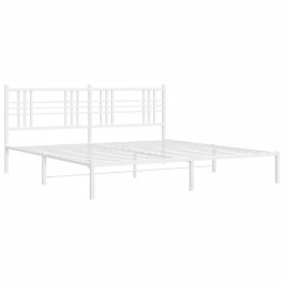 vidaXL Bedframe met hoofdbord metaal wit 183x213 cm