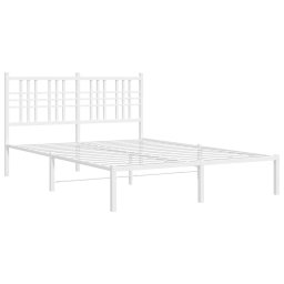 vidaXL Bedframe met hoofdbord metaal wit 140x190 cm