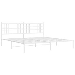 vidaXL Bedframe met hoofdbord metaal wit 200x200 cm