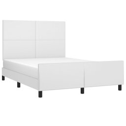 vidaXL Bedframe met hoofdbord kunstleer wit 140x200 cm