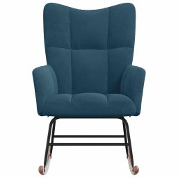 vidaXL Schommelstoel fluweel blauw