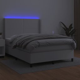 vidaXL Boxspring met matras en LED kunstleer zwart 140x190 cm