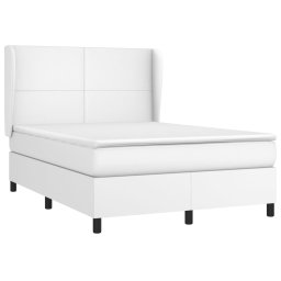 vidaXL Boxspring met matras kunstleer wit 140x190 cm