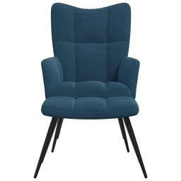 vidaXL Relaxstoel met voetenbank fluweel blauw