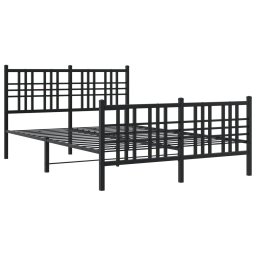vidaXL Bedframe met hoofd- en voeteneinde metaal zwart 120x190 cm