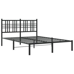 vidaXL Bedframe met hoofdbord metaal zwart 140x190 cm