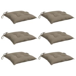 vidaXL Stoelkussens 6 st 40x40x7 cm oxford stof taupe